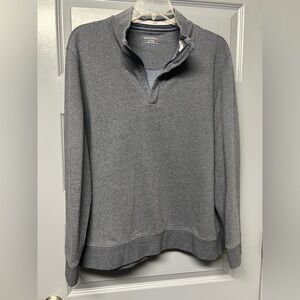 UNTICKit 1/4 zip mens sweatshirt. Size XXL. Blue/gray heathered cotton blend GUC